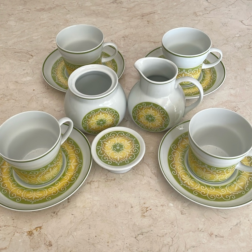 Noritake Mo Bay 2162 tea coffee set cups creamer china 1970 Younger Imag